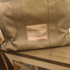 Marc Jacob's small canvas tote bag/ slate green